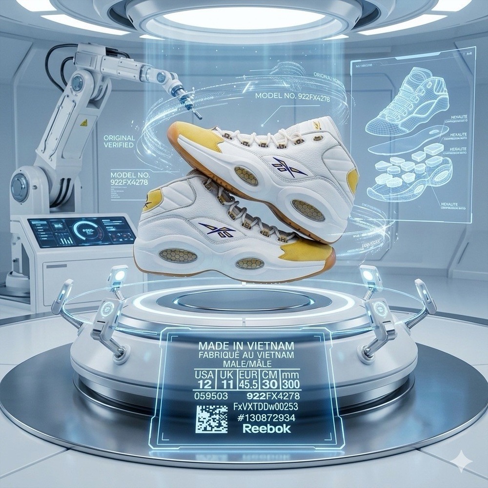 Reebok Question Mid 'Yellow Toe' FX4278 Size 12 No Box